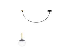 Luminosa Lighting Luminosa Mine 1 Light Globe Ceiling Pendant Wood, Dark Grey, E27