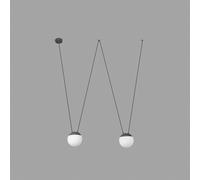 Luminosa Lighting Luminosa Mine 2 Light Ceiling Pendant Wood, Dark Grey, E27