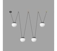 Netlighting Mine 4 Light Ceiling Pendant Wood Dark Grey E27 Netlighting Grey