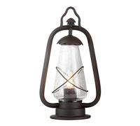 Elstead Miners 1 Light Outdoor Pedestal Lantern Old Bronze Ip44, E14