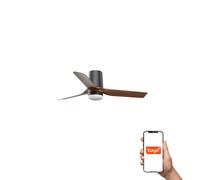 Netlighting Mini Punt Tub 90cm Smart LED Ceiling Fan Black Dark Wood Blades Netlighting Black