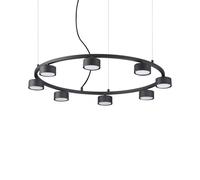 Netlighting Minor Indoor 8 Light Circular Ceiling Pendant Lamp 8 Lights Black Netlighting Black