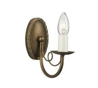 Netlighting Minster 1 Light Indoor Candle Wall Light Black Gold E14 Netlighting Black