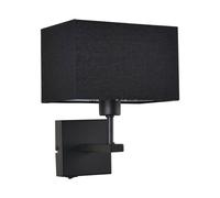 Netlighting Modern Bedside Lamp Black Matt Black Rectangular Shade E27 Netlighting Black