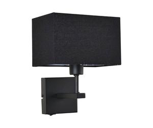 Netlighting Modern Bedside Lamp Black Matt Black Rectangular Shade E27 Netlighting Black