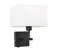 Netlighting Modern Bedside Lamp Black Matt White Rectangular Shade E27 Netlighting Black