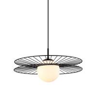 Netlighting Modern Hanging Pendant Black 1 Light with Black White Shade E27 Netlighting Black