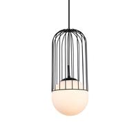 Netlighting Modern Hanging Pendant Black 1 Light with Black White Shade E27 Netlighting Black