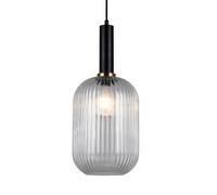 Netlighting Modern Hanging Pendant Black 1 Light with Clear Shade E27 Netlighting Black