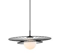 Netlighting Modern Hanging Pendant Black 1 Light with White Shade E27 Netlighting Black