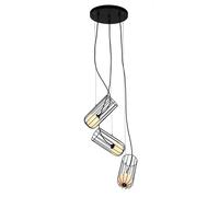 Netlighting Modern Hanging Pendant Black 3 Light with Black White Shade G9 Netlighting Black