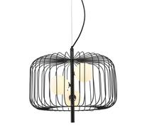 Netlighting Modern Hanging Pendant Black 3 Light with Black White Shade G9 Netlighting Black