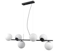 Netlighting Modern Hanging Pendant Black 6 Light with White Shade G9 Netlighting Black