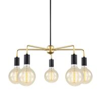 Netlighting Modern Hanging Pendant Black Gold 5 Light E27 Netlighting Black