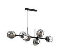 Netlighting Modern Hanging Pendant Black Smoky 6 Light Graphite Smoky Shade E27 Netlighting Black
