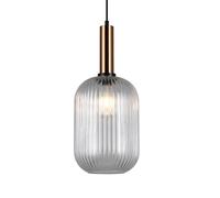 Netlighting Modern Hanging Pendant Brass 1 Light with Clear Shade E27 in Bronze Netlighting Bronze
