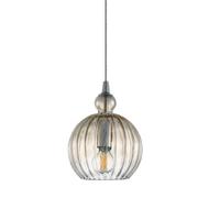 Netlighting Modern Hanging Pendant Chrome 1 Light with Cognac Shade E27 Dimmable in Silver Netlighting Silver