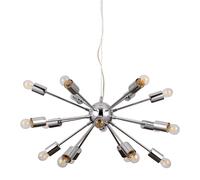 Netlighting Modern Hanging Pendant Chrome 18 Light E27 in Silver Netlighting Silver