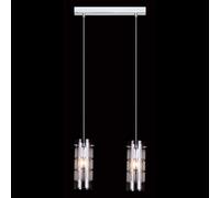 Netlighting Modern Hanging Pendant Chrome 2 Light with Clear Shade E27 in Grey Netlighting Grey