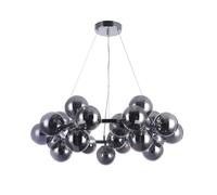 Netlighting Modern Hanging Pendant Chrome 25 Light with Smoky Shade G9 in Grey Netlighting Grey