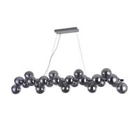 Netlighting Modern Hanging Pendant Chrome 25 Light with Smoky Shade G9 in Grey Netlighting Grey