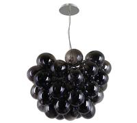 Netlighting Modern Hanging Pendant Chrome 8 Light with Smoky Shade G9 in Grey Netlighting Grey