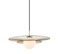 Netlighting Modern Hanging Pendant Golden 1 Light with White Shade E27 in Gold Netlighting Gold