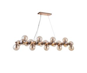 Netlighting Modern Hanging Pendant Golden 25 Light with Cognac Shade G9 in Gold Netlighting Gold