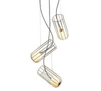 Netlighting Modern Hanging Pendant Golden 3 Light with Gold White Shade G9 Netlighting Gold