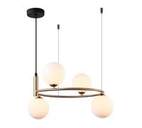 Netlighting Modern Hanging Pendant Golden 4 Light with White Shade G9 in Gold Netlighting Gold