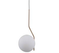 Netlighting Modern Hanging Pendant Honey Brass 1 Light with White Shade E27 in Metallic Gold Netlighting Metallic Gold