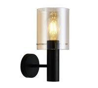 Netlighting Modern Wall Lamp Black 1 Light with Amber Shade E27 Netlighting Black