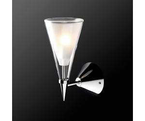 Netlighting Modern Wall Lamp Chrome 1 Light with White Clear Shade G9 in Silver Netlighting Silver