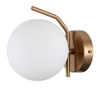 Netlighting Modern Wall Lamp Honey Brass 1 Light with White Shade G9 in Gold Netlighting Gold
