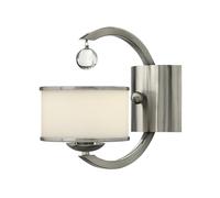 Netlighting Monaco 1 Light Wall Light Brushed Nickel Glass Shade E14 in Grey Netlighting Grey