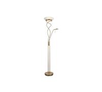 Netlighting Monaco Mother & Child Floor Lamp Antique Brass Opal Glass G9 in Gold Netlighting Gold