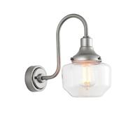 Netlighting Monza Outdoor Dome Wall Lamp Brushed Silver Clear Glass Netlighting Silver