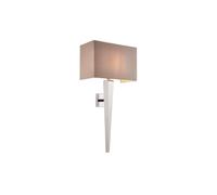Netlighting Moreto 1 Light Indoor Wall Light Chrome with Grey Silk Effect Shade B22 Netlighting Grey