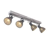 Netlighting Mori Ceiling Spotlight Bar Antique White Whitewashed 4x E27 in Grey Netlighting Grey