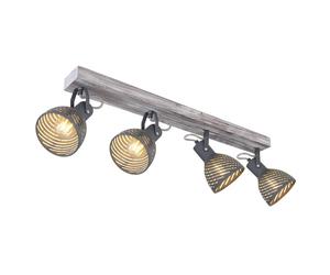 Netlighting Mori Ceiling Spotlight Bar Antique White Whitewashed 4x E27 in Grey Netlighting Grey