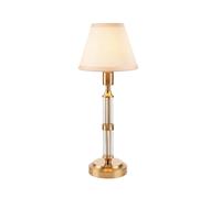Netlighting Morton Rechargeable Table Lamp Fabric Ivy Shade 16cm in White Netlighting White