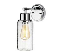 Netlighting Morvah 1 Light Outdoor Wall Light Polished Chrome IP44 E27 in Grey Netlighting Grey