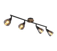 Netlighting Mubby Ceiling Spotlight Bar Matt Black Smoke Glass Shade 4x E14 Netlighting Black