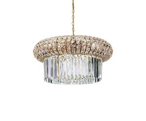 Netlighting Nabucco Indoor Crystal Ceiling Pendant Lamp 12 Lights Gold E14 Netlighting Gold