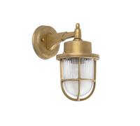 Netlighting Nahir 1 Light Outdoor Wall Lantern Brass IP44 E27 in Yellow Netlighting Yellow