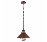 Netlighting Nautica 1 Light Large Outdoor Ceiling Pendant Light Clear Rust Brown E27 Netlighting Brown