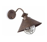 Netlighting Nautica 1 Light Outdoor Dome Wall Light Rust Brown E27 Netlighting Brown