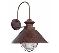 Netlighting Nautica 1 Light Outdoor Small Dome Wall Light Rust Brown E27 Netlighting Brown