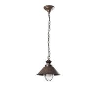 Netlighting Nautica 1 Light Small Outdoor Ceiling Pendant Light Clear Rust Brown E27 Netlighting Brown