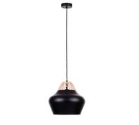 Netlighting Negro Dome Pendant Ceiling Light Wood Natural Black 29cm 1x E27 Netlighting Black